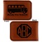 School Bus Leatherette Magnetic Money Clip - Front and Back