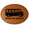 School Bus Faux Leather Iron On Patch - Oval (Personalized)