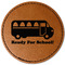 School Bus Faux Leather Iron On Patch - Round (Personalized)