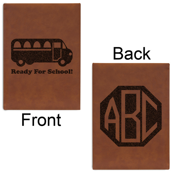 School Bus Leatherette Sketchbooks - Large - Double Sided - Front & Back View