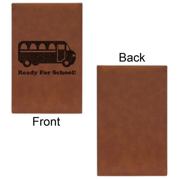 School Bus Leatherette Sketchbooks - Small - Single Sided - Front & Back View