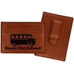 School Bus Leatherette Wallet with Money Clip (Personalized)