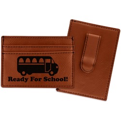 School Bus Leatherette Wallet with Money Clip (Personalized)