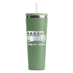 School Bus RTIC Everyday Tumbler with Straw - 28oz - Light Green - Double-Sided (Personalized)