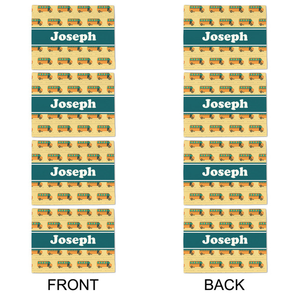 School Bus Linen Placemat - APPROVAL Set of 4 (double sided)