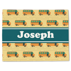 School Bus Single-Sided Linen Placemat - Single w/ Name or Text