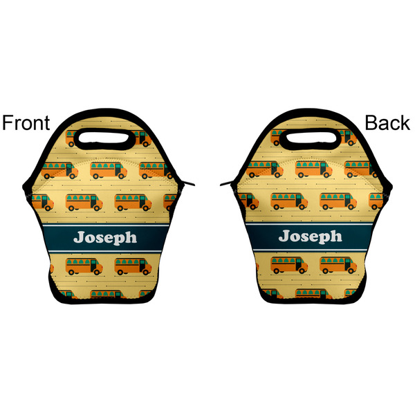 School Bus Lunch Bag - Front and Back