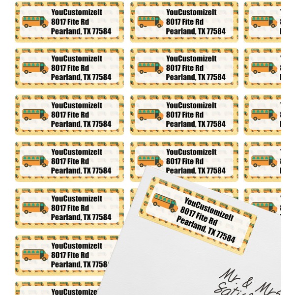 School Bus Mailing Label on Envelope - Multiple Labels