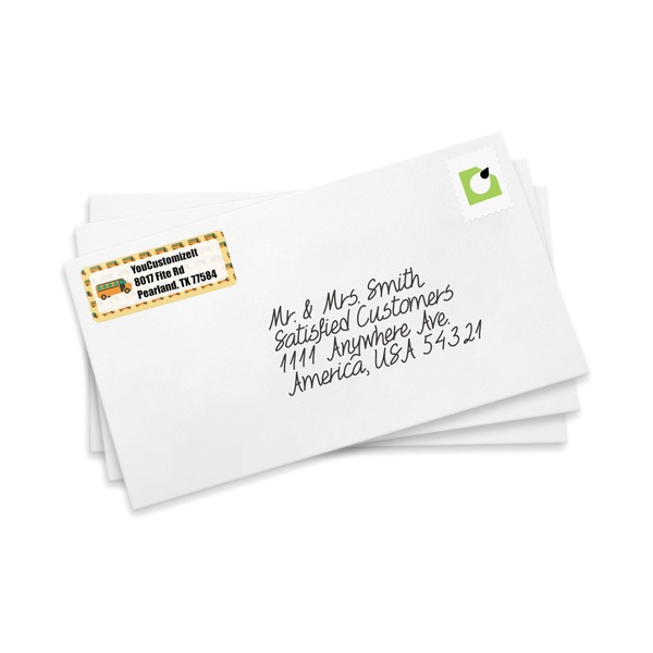 School Bus Mailing Label on Envelopes