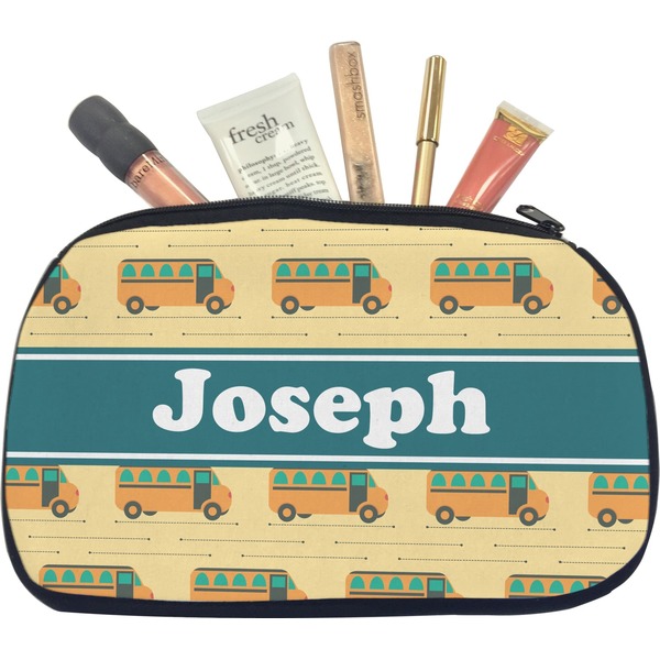 Custom School Bus Makeup / Cosmetic Bag - Medium (Personalized)
