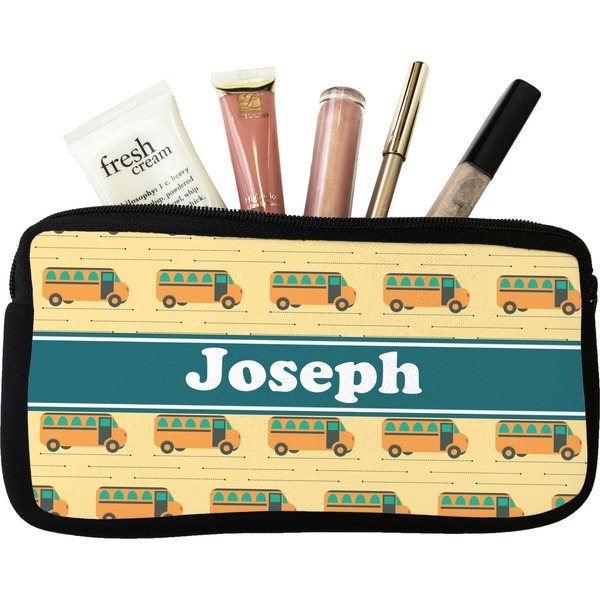 Custom School Bus Makeup / Cosmetic Bag (Personalized)