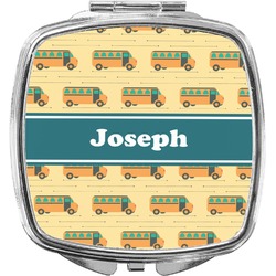 School Bus Compact Makeup Mirror (Personalized)