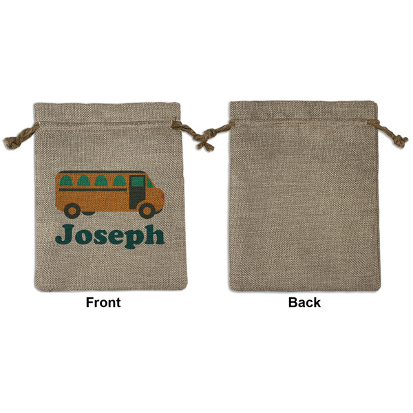 School Bus Medium Burlap Gift Bag - Front Approval