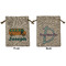 School Bus Medium Burlap Gift Bag - Front & Back (Personalized)