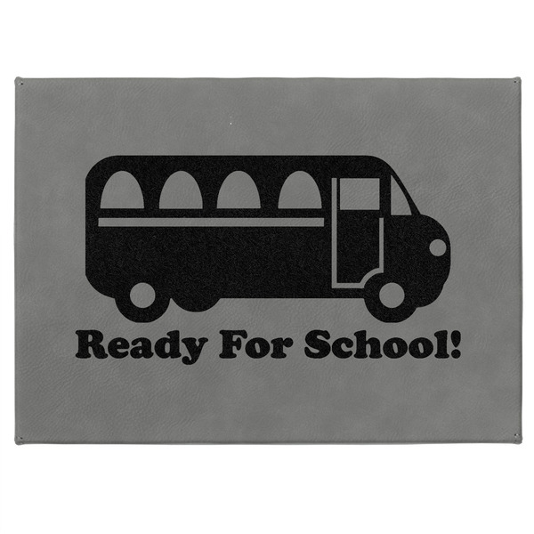 School Bus Medium Gift Box with Engraved Leather Lid - Approval