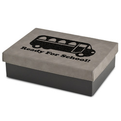 School Bus Gift Boxes w/ Engraved Leather Lid (Personalized)