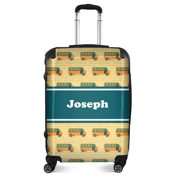 Custom School Bus Suitcase - 24" Medium - Checked (Personalized)
