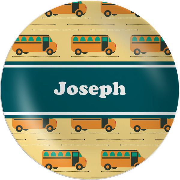 Custom School Bus Melamine Plate (Personalized)
