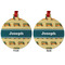 School Bus Metal Ball Ornament - Front and Back