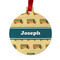 School Bus Metal Ball Ornament - Double Sided w/ Name or Text
