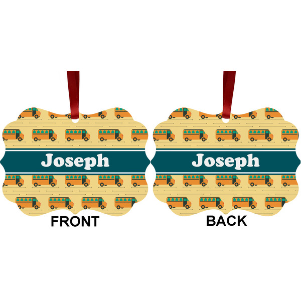 School Bus Metal Benilux Ornament - Front and Back (APPROVAL)