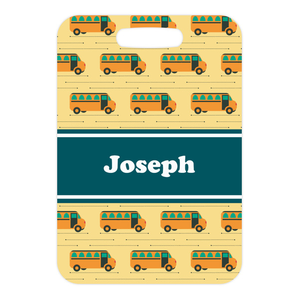 School Bus Metal Luggage Tag - Front Without Strap