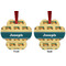 School Bus Metal Paw Ornament - Front and Back