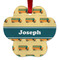 School Bus Metal Paw Ornament - Double Sided w/ Name or Text