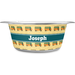 School Bus Stainless Steel Dog Bowl (Personalized)