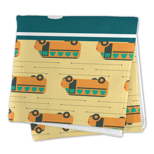 School Bus Microfiber Dish Rag - FOLDED (square)