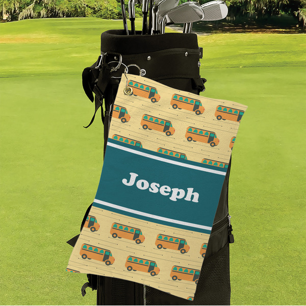 School Bus Microfiber Golf Towels - Small - LIFESTYLE