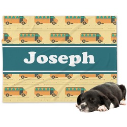 School Bus Dog Blanket - Large (Personalized)
