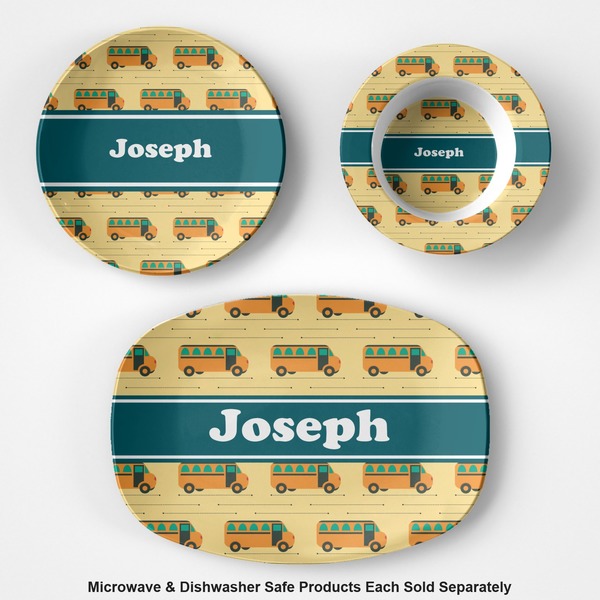 School Bus Microwave & Dishwasher Safe CP Plastic Dishware - Group