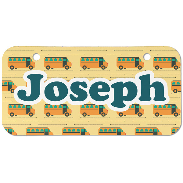 Custom School Bus Mini/Bicycle License Plate (2 Holes) (Personalized)