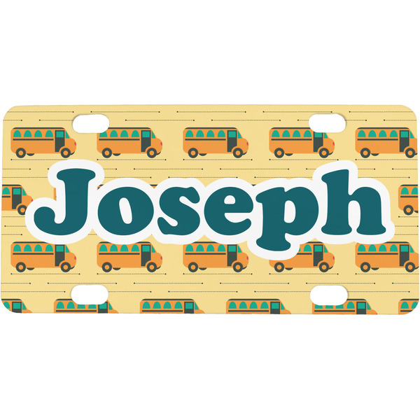 Custom School Bus Mini / Bicycle License Plate (4 Holes) (Personalized)