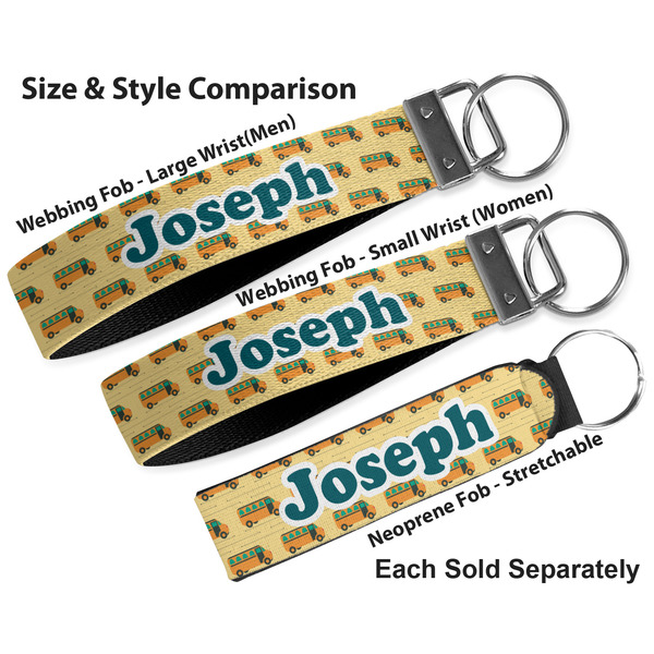 School Bus Multiple Key Ring comparison sizes