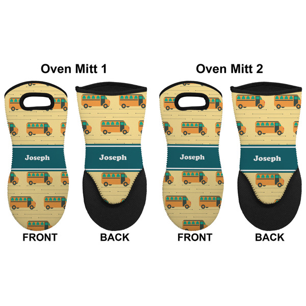 School Bus Neoprene Oven Mitt - Set of 2 - Approval