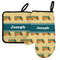 School Bus Left Oven Mitt & Pot Holder Set w/ Name or Text