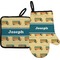 School Bus Oven Mitt & Pot Holder Set w/ Name or Text