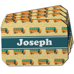 School Bus Dining Table Mat - Octagon w/ Name or Text
