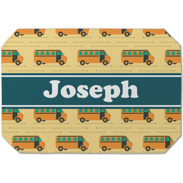 Custom School Bus Dining Table Mat - Octagon (Single-Sided) w/ Name or Text