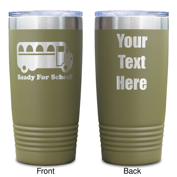 School Bus Olive Polar Camel Tumbler - 20oz - Double Sided - Approval