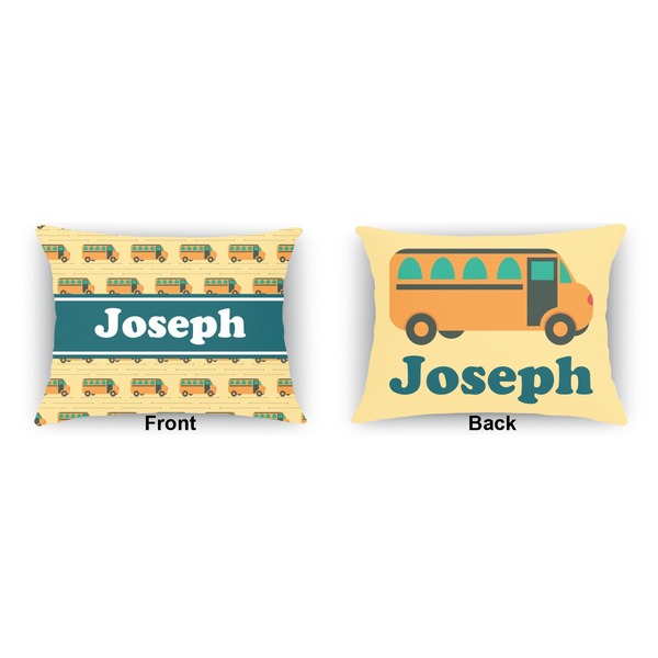 School Bus Outdoor Rectangular Throw Pillow (Front and Back)