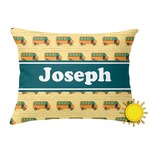 School Bus Outdoor Throw Pillow (Rectangular) (Personalized)