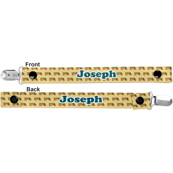School Bus Pacifier Clip - Front and Back