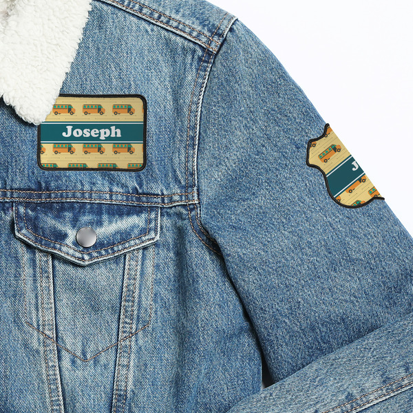 School Bus Patches Lifestyle Jean Jacket Detail