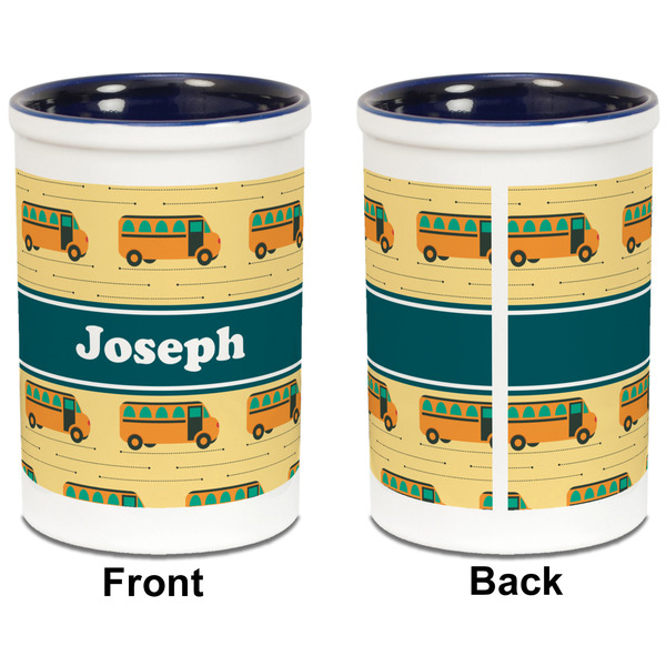 School Bus Pencil Holder - Blue - approval