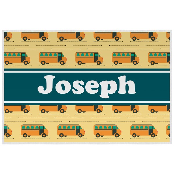 Custom School Bus Laminated Placemat w/ Name or Text