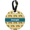 School Bus Plastic Luggage Tag - Round (Personalized)