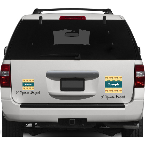 School Bus Personalized Square Car Magnets on Ford Explorer